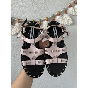 Alexander Mcqueen Solenie Studded Gladiator Slingback Buckle Leather Sandals 37